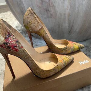 Christian Louboutin 120 mm So Kate multi colored pumps, size 38.5
